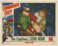 8d344 COMMANDO CODY chapter 12 LC 1953 close up of two men fighting, Captives of the Zero Hour!
