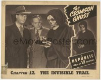 8d354 CRIMSON GHOST chapter 12 LC 1946 the spooky title character with detonator, Invisible Trail!