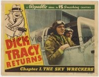 8d381 DICK TRACY RETURNS chapter 1 LC #2 R1948 great c/u of Ralph Byrd in airplane, Sky Wreckers!