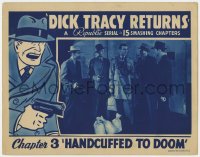 8d385 DICK TRACY RETURNS chapter 3 LC 1938 surrounded Ralph Byrd with bank bags, Handcuffed to Doom!