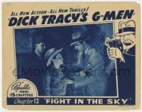 8d393 DICK TRACY'S G-MEN chapter 12 LC 1939 Ralph Byrd, Chester Gould border art, Fight in the Sky!