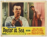 8d398 DOCTOR AT SEA LC #5 1956 sailor Dirk Bogarde & sexy Brigitte Bardot naked in shower!