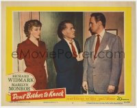 8d404 DON'T BOTHER TO KNOCK LC #2 1952 Elisha Cook Jr. between Marilyn Monroe & Richard Widmark!
