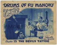8d413 DRUMS OF FU MANCHU chapter 13 LC 1940 Asian villain Henry Brandon with gun, Devil's Tattoo!