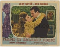 8d451 FLAME OF BARBARY COAST LC 1945 romantic close up of Ann Dvorak & big John Wayne embracing!