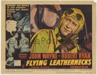8d466 FLYING LEATHERNECKS LC #4 1951 best close up of pilot John Wayne in his plane, Howard Hughes