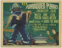 8d050 FORBIDDEN PLANET TC 1956 great artwork of Robby the Robot carrying Anne Francis, classic!