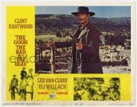 8d501 GOOD, THE BAD & THE UGLY LC #6 1968 close up of Lee Van Cleef with gun drawn, Sergio Leone!