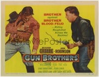 8d063 GUN BROTHERS TC 1956 Buster Crabbe is shot by brother Neville Brand at close range!