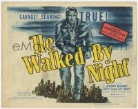 8d067 HE WALKED BY NIGHT TC 1948 documentary style police manhunt for Los Angeles killer!