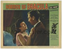 8d548 HORROR OF DRACULA LC #8 1958 Hammer, close up of Valerie Gaunt seducing John Van Eyssen!