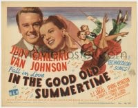 8d080 IN THE GOOD OLD SUMMERTIME TC 1949 wonderful art of Judy Garland & Van Johnson swinging!