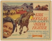 8d081 INDIAN FIGHTER TC 1955 art of Kirk Douglas on horseback & romancing Elsa Martinelli!