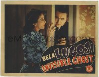 8d577 INVISIBLE GHOST LC 1941 scared Polly Ann Young won't let Bela Lugosi into the room!