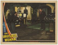 8d579 INVISIBLE WOMAN LC 1940 John Barrymore & Oscar Homolka in laboratory + man's silhouette!