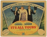 8d085 IT'S ALL YOURS TC 1937 great image of Madeleine Carroll, Francis Lederer & Mischa Auer!
