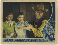 8d592 JESSE JAMES AT BAY LC 1941 outlaw Roy Rogers protects scared Sally Payne & Gale Storm!