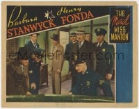8d661 MAD MISS MANTON LC 1938 Henry Fonda & police all staring at what's on the office couch!