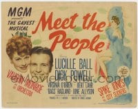 8d114 MEET THE PEOPLE TC 1944 great art of sexy Broadway star Lucille Ball, Dick Powell!