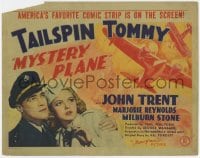 8d124 MYSTERY PLANE TC 1939 John Trent as Tailspin Tommy & Marjorie Reynolds, cool airplane art!