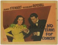8d722 NO TIME FOR COMEDY LC 1940 great close up of angry Jimmy Stewart & Rosalind Russell!