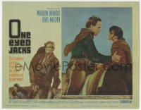 8d732 ONE EYED JACKS LC #2 1961 c/u of star & director Marlon Brando with Pina Pellicer!