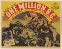 8d130 ONE MILLION B.C. TC 1940 caveman Victor Mature carrying sexy Carole Landis by dinosaurs!