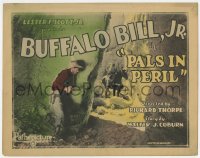 8d133 PALS IN PERIL TC 1927 bad guy waits to get the drop on Jay Wilsey as Buffalo Bill Jr., rare!
