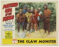 8d744 PANTHER GIRL OF THE KONGO chapter 1 LC #4 1955 Coates & natives w/ camera, The Claw Monster!
