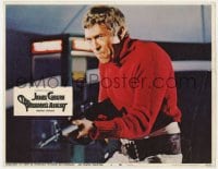 8d763 PRESIDENT'S ANALYST LC #6 1968 close up of psychiatrist James Coburn with machine gun!