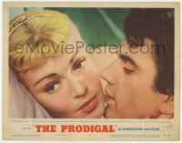 8d767 PRODIGAL LC #3 1955 super c/u of sexy Biblical Lana Turner & Edmond Purdom, forbidden love!