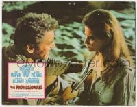 8d769 PROFESSIONALS color LC 1966 close up of Burt Lancaster holding gun on sexy Claudia Cardinale!