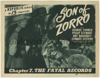 8d166 SON OF ZORRO chapter 7 TC 1947 Republic serial, c/u of the masked hero w/gun, Fatal Records!