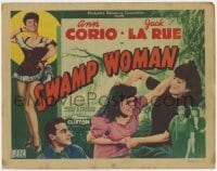 8d169 SWAMP WOMAN TC 1941 sexy Ann Corio in skimpy dress & fishnet stockings + catfight, rare!