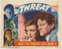8d893 THREAT LC #4 1949 best close up of Michael O'Shea & worried Virginia Grey!
