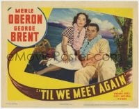 8d903 TIL WE MEET AGAIN LC 1940 cruise passengers Merle Oberon & George Brent wearing leis!