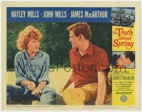 8d924 TRUTH ABOUT SPRING LC #4 1965 close up of Hayley Mills, who's in love with James MacArthur!