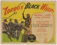 8d191 ZORRO'S BLACK WHIP TC 1944 great art of Linda Stirling as masked hero cracking her whip!