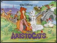 8f785 ARISTOCATS British quad R1980s Walt Disney feline jazz musical cartoon, great colorful art!