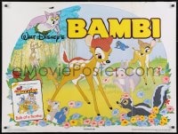 8f791 BAMBI British quad R1985 Walt Disney cartoon deer classic, art with Thumper & Flower!