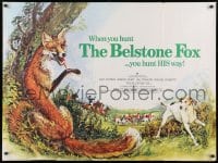 8f794 BELSTONE FOX British quad 1973 nature documentary, cool art of fox & hound dog, hunt his way!