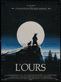 8f281 BEAR French 23x31 1989 Jean-Jacques Annaud's L'Ours, from James Oliver Curwood novel!