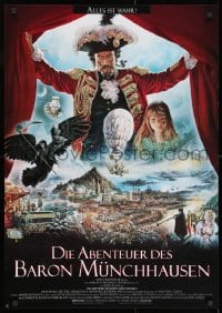 8f081 ADVENTURES OF BARON MUNCHAUSEN German 1988 directed by Terry Gilliam, Renato Casaro art!