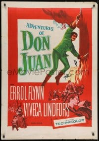 8f014 ADVENTURES OF DON JUAN Indian R1950s Errol Flynn made history when he made love to Lindfors!