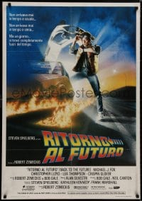 8f586 BACK TO THE FUTURE Italian 1sh 1985 art of Michael J. Fox & Delorean by Drew Struzan!