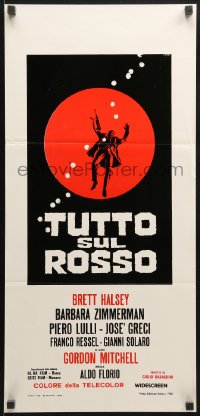 8f620 ALL ON THE RED Italian locandina 1968 Tutto sul rosso, Brett Halsey, Barbara Zimmerman, crime