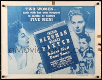 8g455 ADAM HAD FOUR SONS 1/2sh R1948 sultry Ingrid Bergman, Warner Baxter, sexy Susan Hayward!