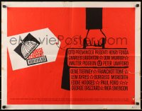 8g457 ADVISE & CONSENT 1/2sh 1962 Otto Preminger, great Saul Bass Washington Capital artwork!