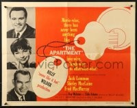 8g473 APARTMENT style A 1/2sh 1960 Billy Wilder, Jack Lemmon, Shirley MacLaine, key-in-lock art!