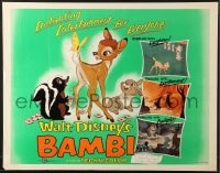 8g485 BAMBI 1/2sh R1957 Walt Disney cartoon deer classic, great art with Thumper & Flower!